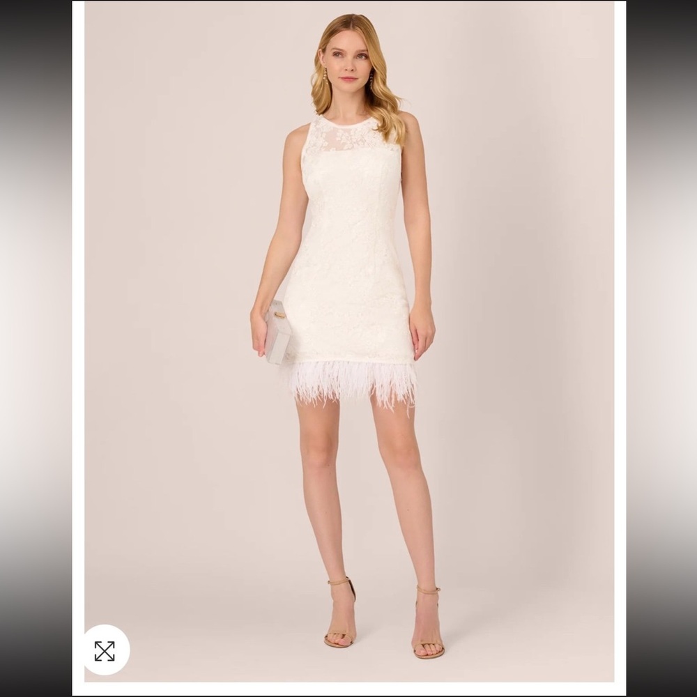 NWT Adrianna Papell floral lace ivory dress
